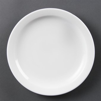 Platos llanos borde estrecho Olympia blancos 202mm