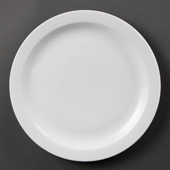 Platos llanos borde estrecho Olympia blancos 280mm