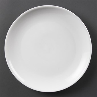 Platos llanos sin borde Olympia blancos 280mm