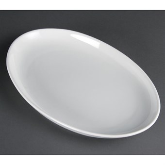 Fuentes ovaladas sin borde Olympia blancas 365 x 235mm