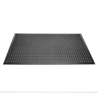 Alfombrilla anti-fatiga de goma negra Jantex