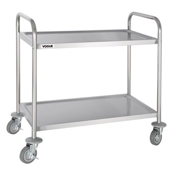 Carro de acero inox 2 estantes 810 x 455 x 855mm Vogue