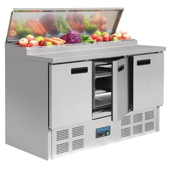 Mostrador de preparación de pizza y ensalada refrigerado 390L Polar Serie G