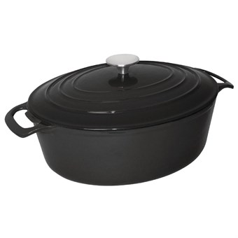 Cazuela de hierro ovalada Vogue negra 6L