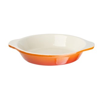 Fuente de hierro redonda para gratinar Vogue 400ml naranja