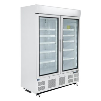 Vitrina congeladora Polar Serie G dos puertas panel iluminación exterior