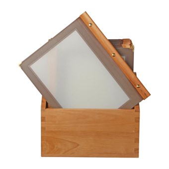 Porta-menús de madera Marrón Securit