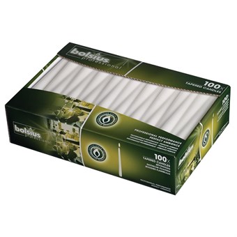 Velas cónicas Bolsius 254mm blanco