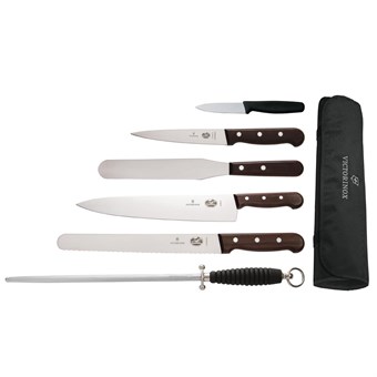 Juego de cuchillos palisandro con cuchillo de cocina y estuche 25cm Victorinox
