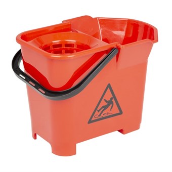 Cubo de fregona con código de color Jantex rojo