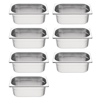 Kit 7 contenedores Gastronorm un cuarto Vogue