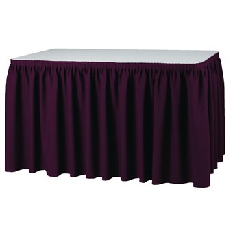 Faldón de mesa plisado bordó