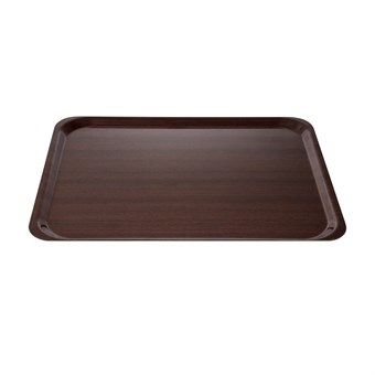 Bandeja laminada Cambro de cafetería caoba