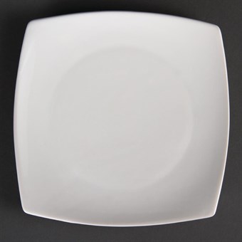 Platos cuadrados redondeados Olympia blancos 185mm