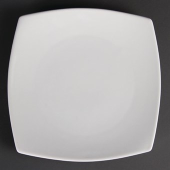 Platos cuadrados redondeados Olympia blancos 240mm