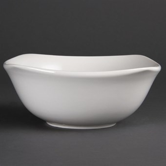 Cuencos cuadrados borde onda Olympia blancos 220mm