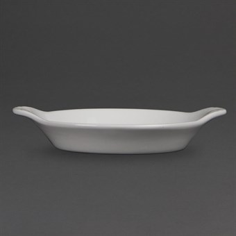 Fuentes redondas con asas Olympia blancas 170 x 140mm