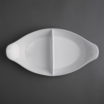 Plato con asas ovalado dividido Olympia