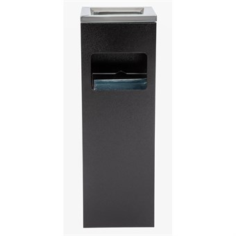 Papelera cuadrada con cenicero Bolero