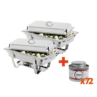 OFERTA ESPECIAL 2 chafing dish y 72 recargas de combustible Olympia