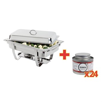 Oferta especial 1 chafing dish y 24 latas de combustible líquido Olympia