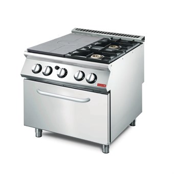 Cocina gas Gastro M placa 2 quemadores y horno 70/80 TPPCFG