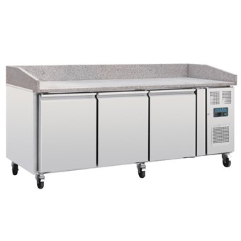 Mostrador frigorífico Polar Serie U Euronorm 3 puertas mesa granito
