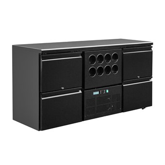 Mostrador Frigorífico con 4 cajones y cava de vinos Polar Serie U 380L