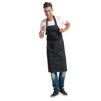 Delantal con peto Chaud Devant denim negro