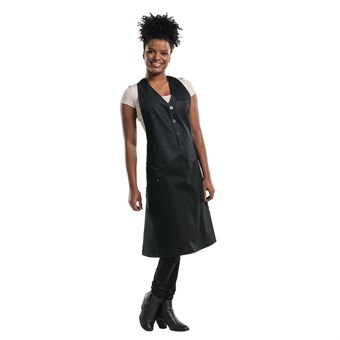 Delantal con peto Chaud Devant Barista denim negro
