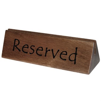 Señal Reservado/Soporte menú madera Olympia
