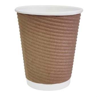 Vasos corrugados de café para llevar kraft Fiesta 227ml x500