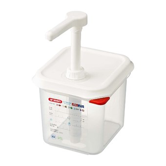 Dispensador de salsa Araven GN 1/6 traslúcido 2,6Ltr