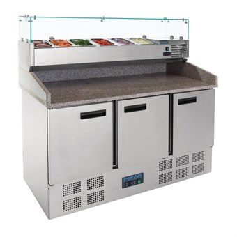 Mostrador preparación Polar Serie G ensaladas/pizzas 3 puertas