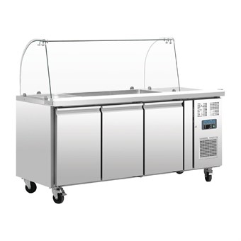 Mostrador frigorífico preparación Polar Serie U GN 3 puertas con pantalla
