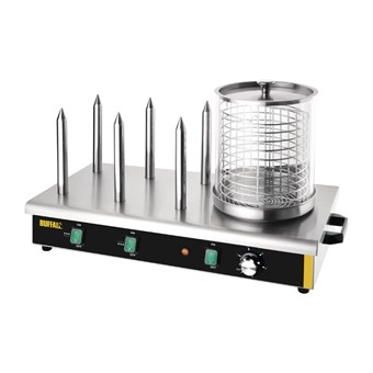 Máquina para perritos calientes Buffalo 6 pinchos pan