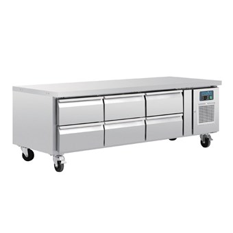 Mostrador refrigerado Polar Serie U GN Chef base 6 cajones