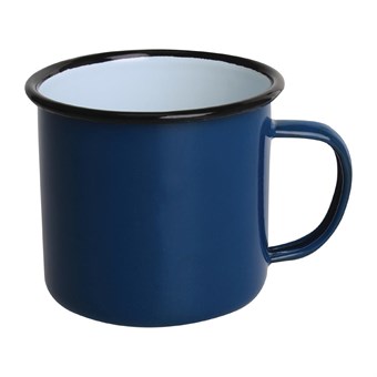 Taza esmaltada Olympia azul - negro 350ml