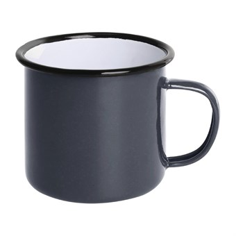 Taza esmaltada Olympia gris - negro 350ml