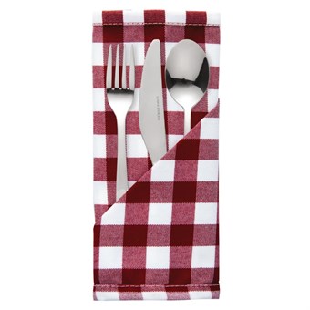 Servilleta Mitre Comfort Gingham cuadros rojo/blanco poliéster 410 x 410mm