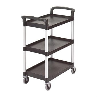 Carrito de servicio de 3 estantes negro Cambro