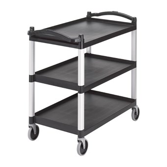 Carrito de servicio de 3 estantes negro Cambro grande