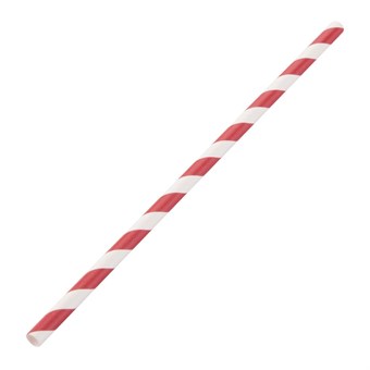 Canutillos de papel Fiesta Green biodegradables color rojo a rayas