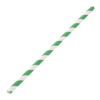 Canutillos de papel Fiesta Green biodegradables color verde a rayas