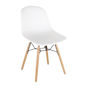 Silla Arlo Bolero de polipropileno blanca con patas de varilla (Juego de 2)