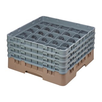 Estante Cambro beige de 25 compartimentos para vasos de altura máxima de 215mm