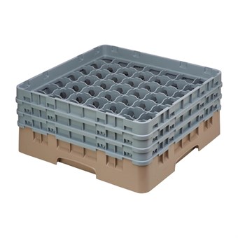 Cesta cristalería Cambro Camrack beige 49 compartimentos vasos hasta 174(Al)mm