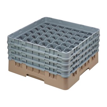 Cesta cristalería Cambro Camrack beige 49 compartimentos vasos hasta 215(Al)mm