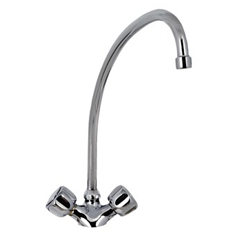 Grifo mezclador con pomos giratorios y caño