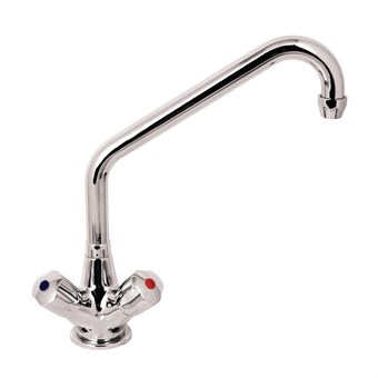 Grifo mezclador de uso intensivo de 19mm con pomos giratorios y caño